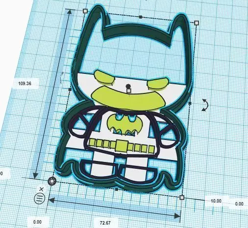 Mini Super Heros Batman Cookie Cutter 3D print model