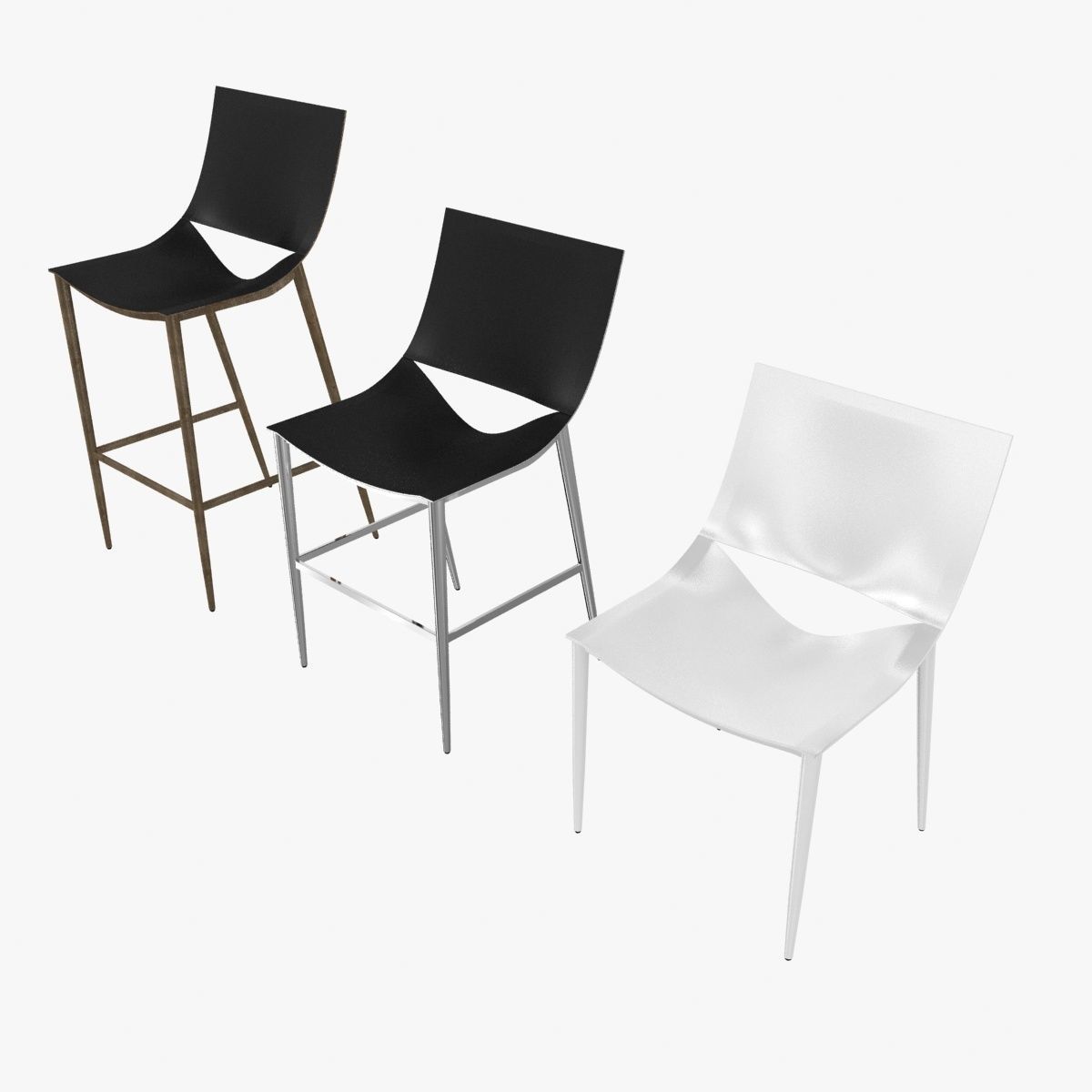 modloft sloane barstool counter stool chair 3D model_2