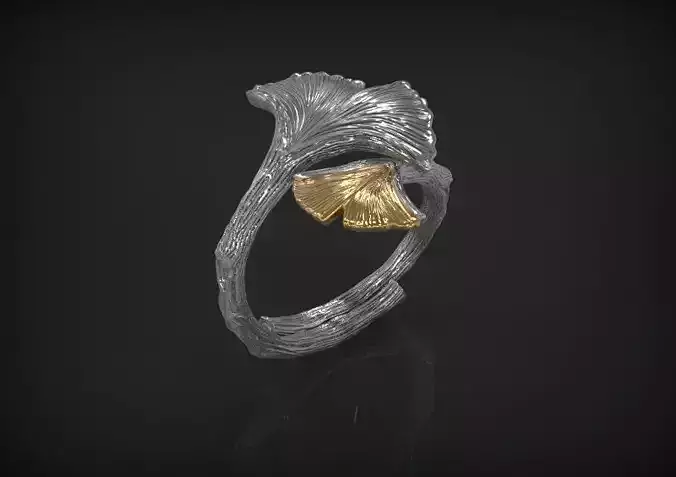 Ring Butterfly Ginkgo 3D print model