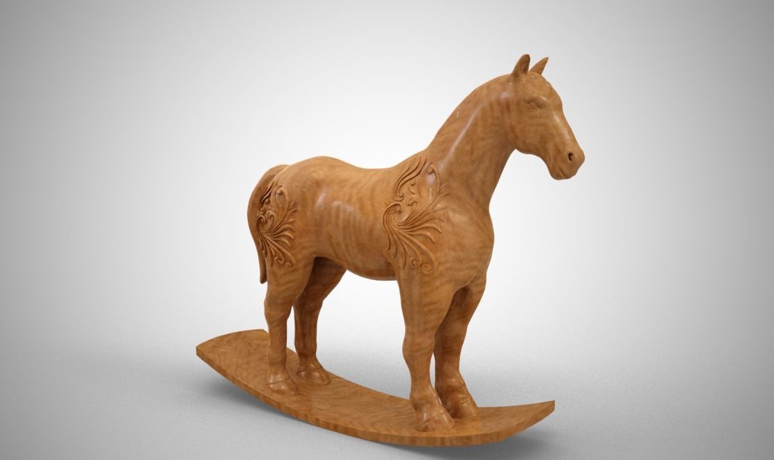 Wooden Horse 3D print model_3