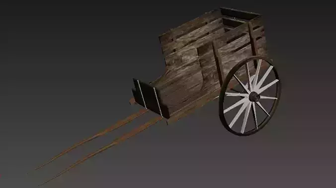 handcart wooden cart with wheels