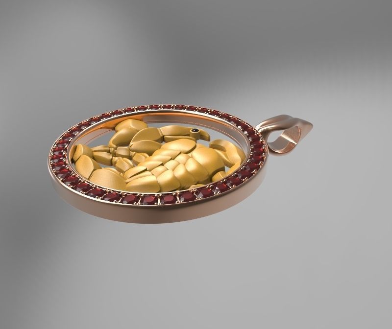 Scorpion scorpio zodiac pendant 3D print model_1