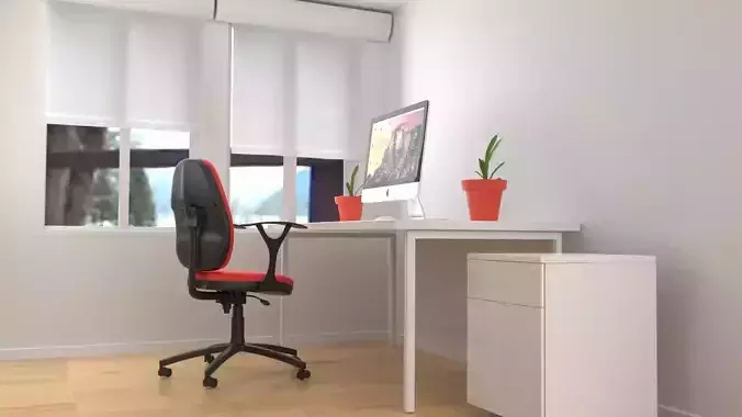 home office 3d model collection of alot of office stuff