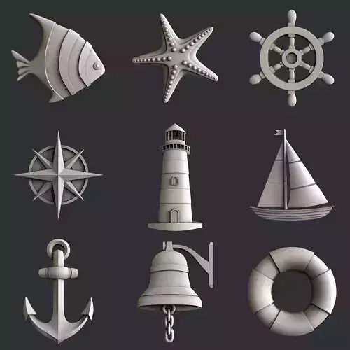3d STL models for CNC sea set 3D model