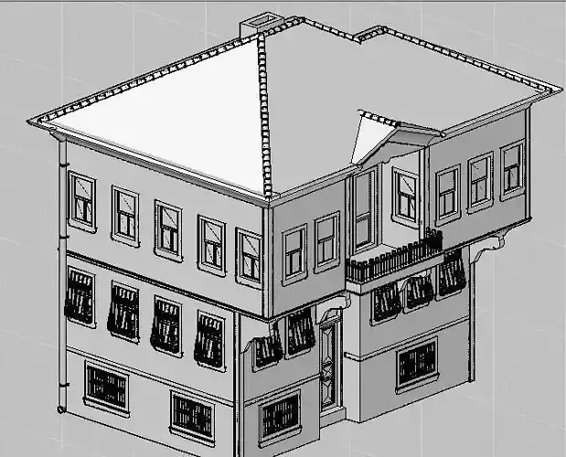 HOUSE1 house with windows and balconies