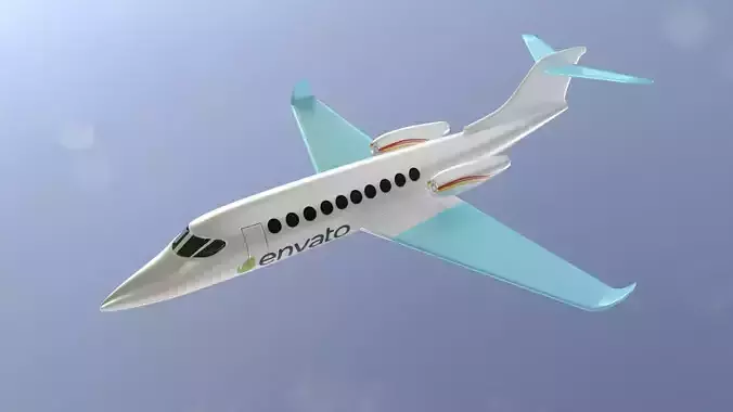 business jet Low-poly 3D model