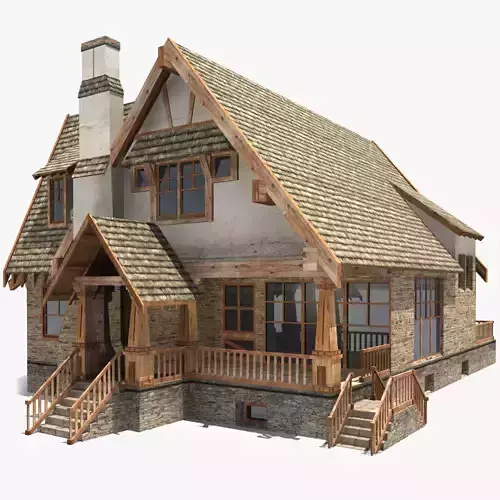 Country Low Poly House  3D model