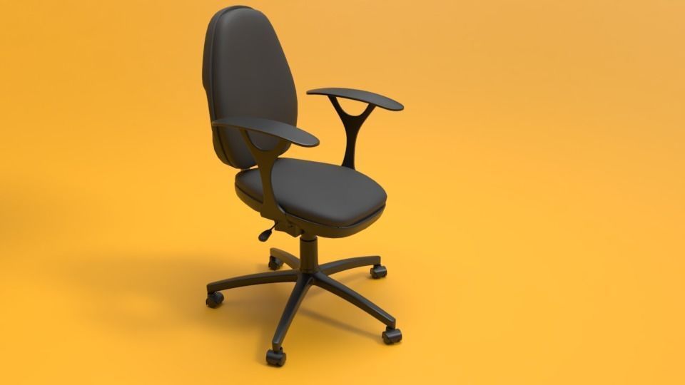office rolling chair  3D model_6