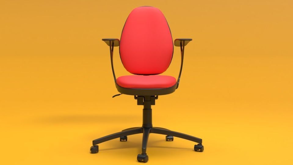 office rolling chair  3D model_5