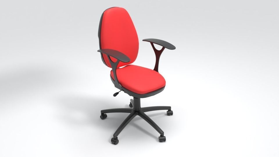 office rolling chair  3D model_4