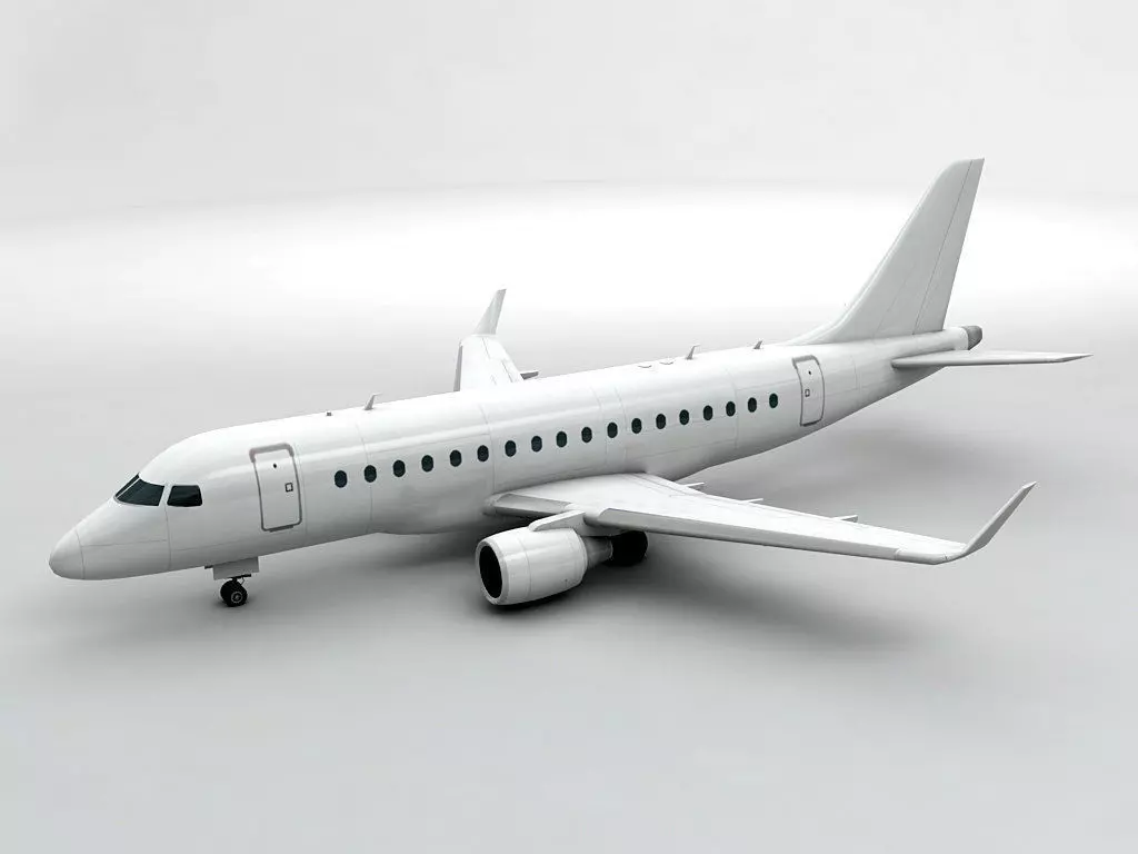 Embraer ERJ 170 - Generic White Low-poly 3D model_0