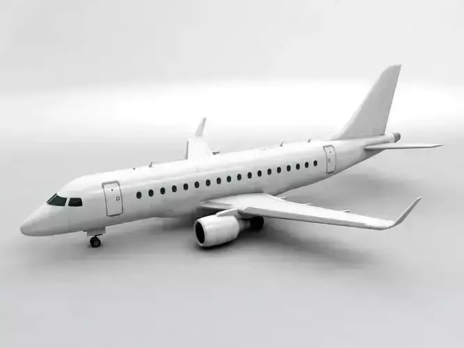 Embraer ERJ 170 - Generic White Low-poly 3D model