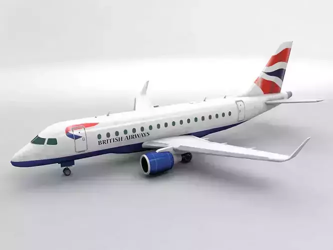 Embraer ERJ 170 - British Airways Low-poly 3D model