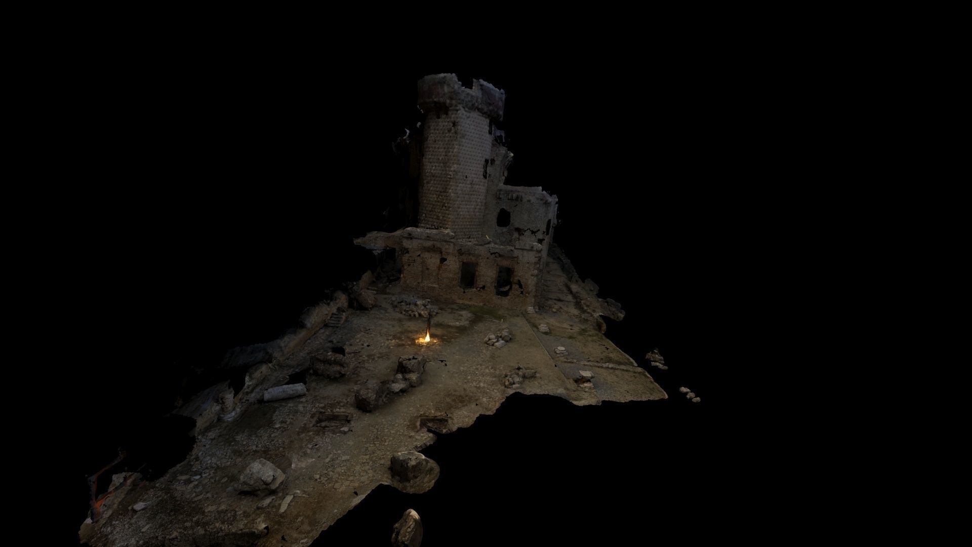 Realistic castle model in desert 3D model_16