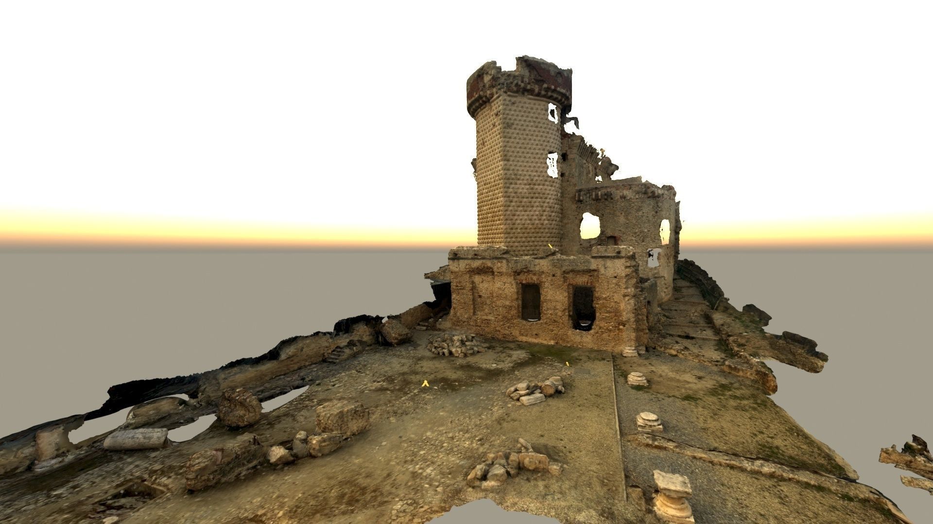 Realistic castle model in desert 3D model_5