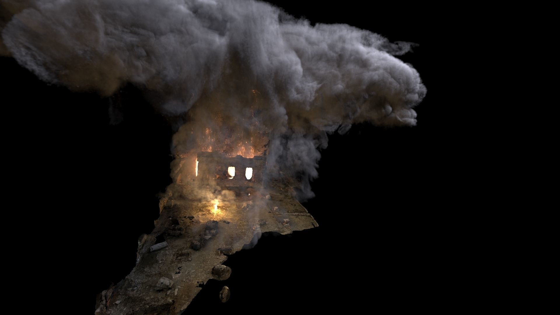 Realistic castle model in desert 3D model_18