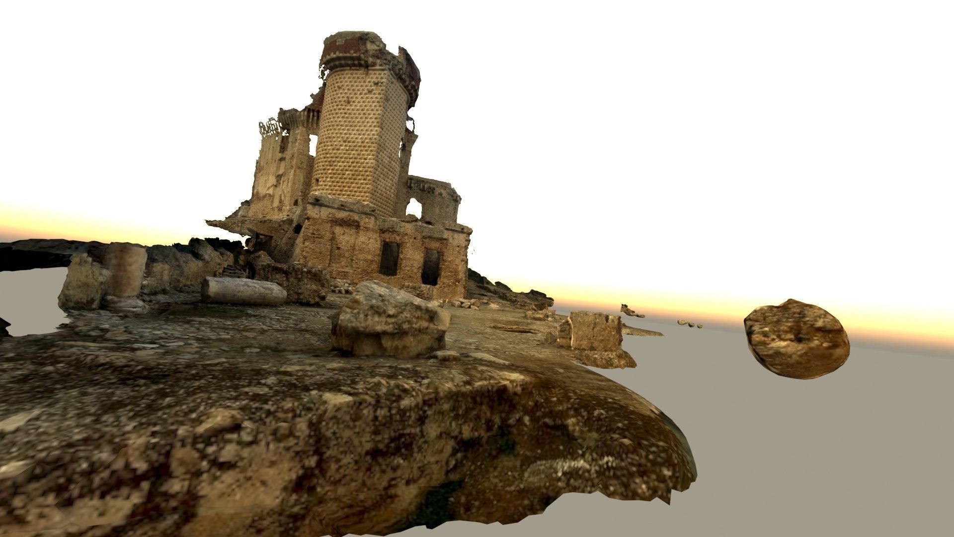 Realistic castle model in desert 3D model_12