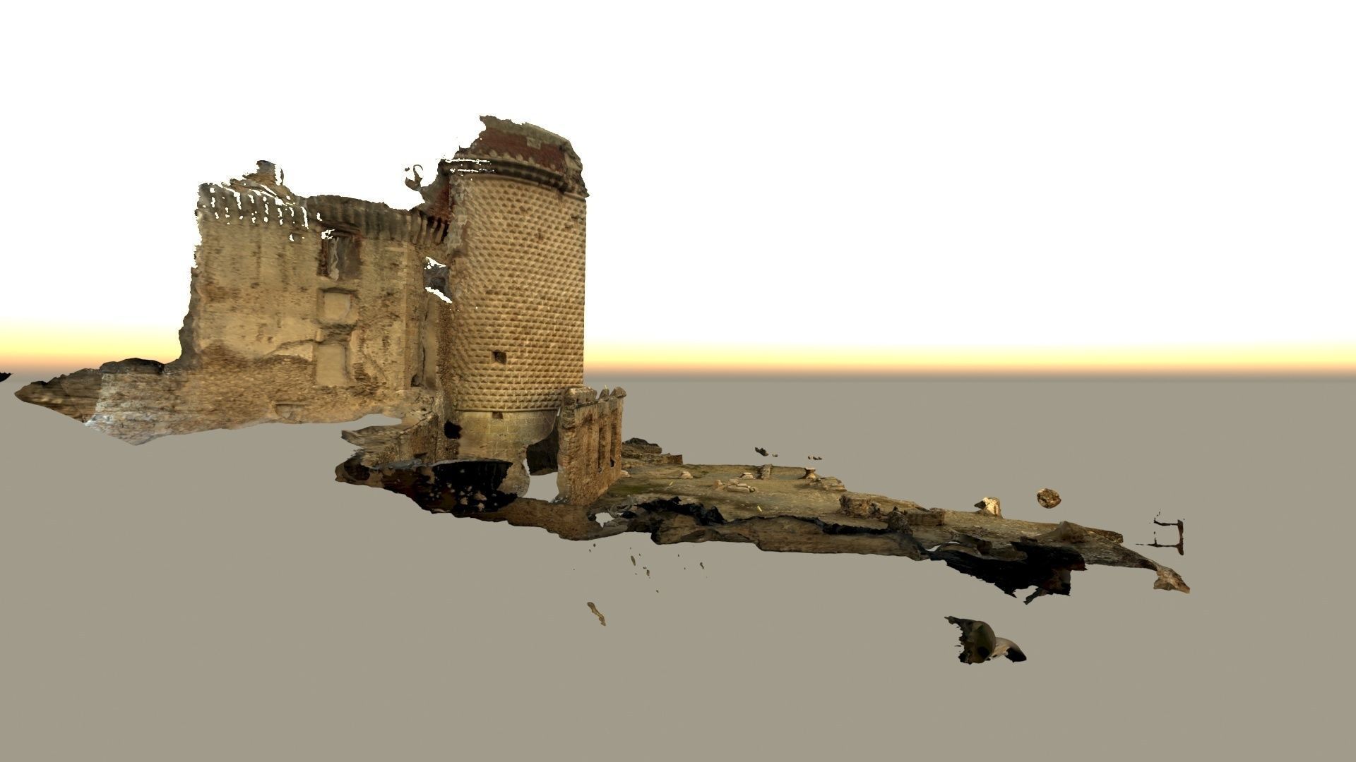 Realistic castle model in desert 3D model_6