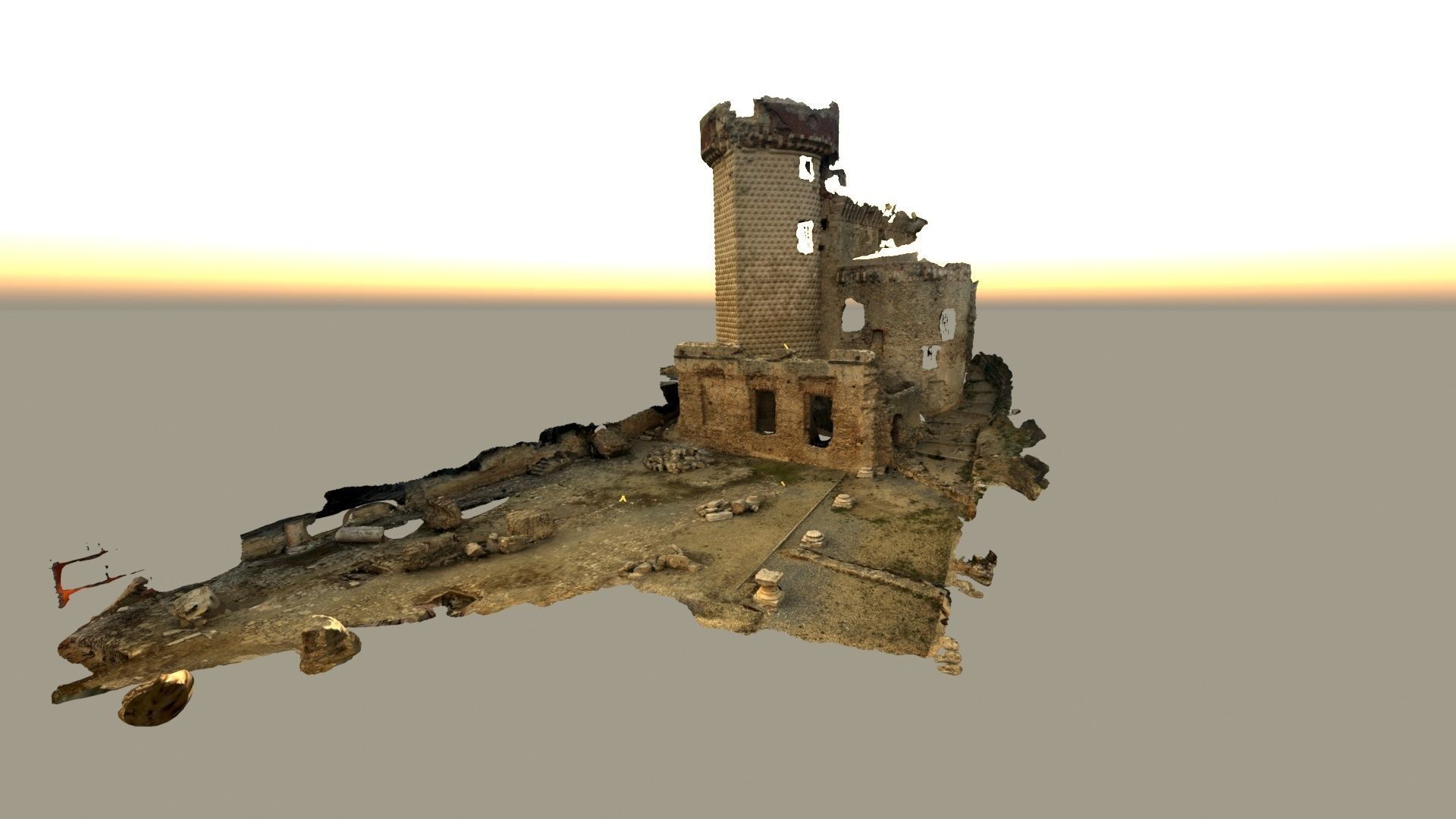 Realistic castle model in desert 3D model_13