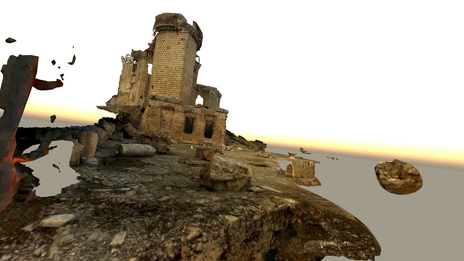 Realistic castle model in desert 3D model_10