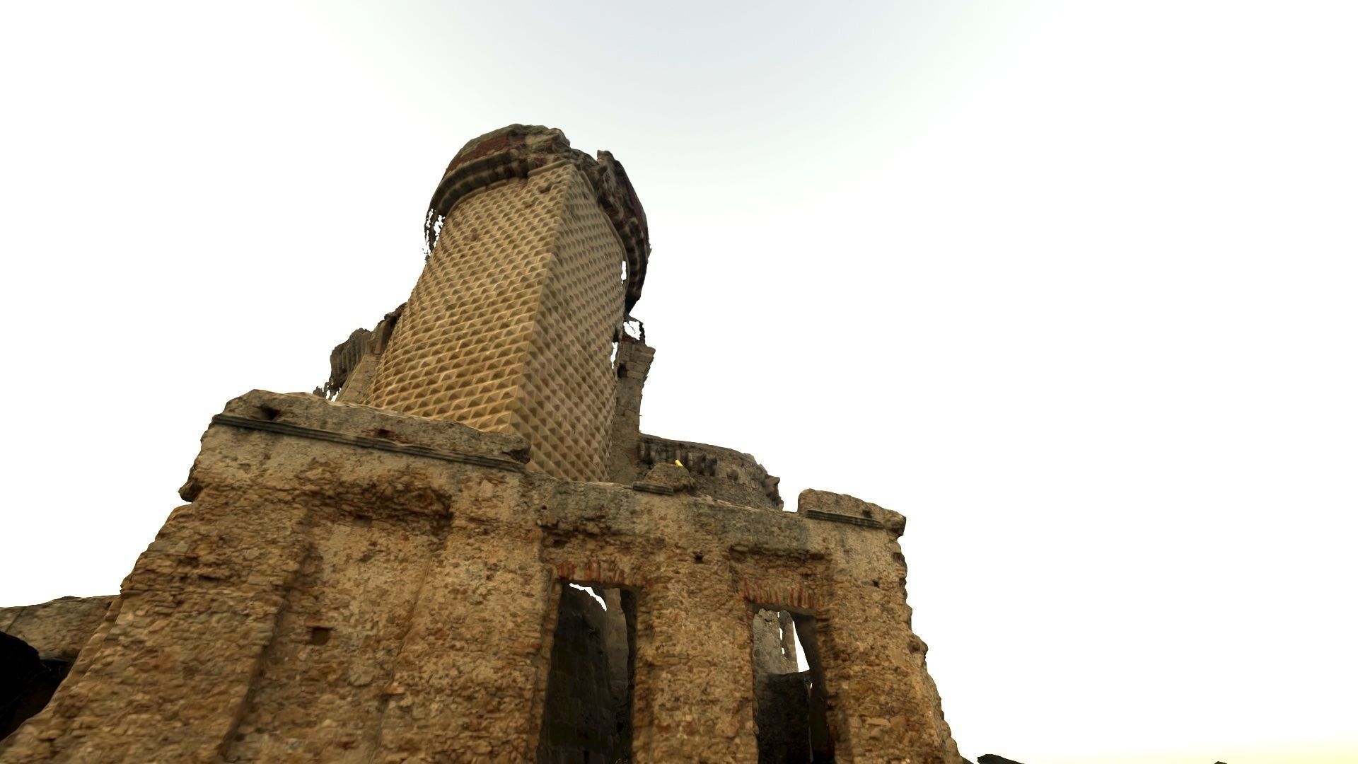 Realistic castle model in desert 3D model_1