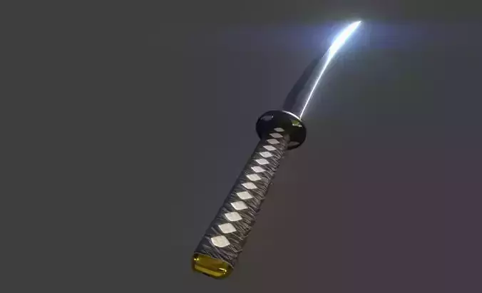 Katana samurai sword Low-poly 3D model