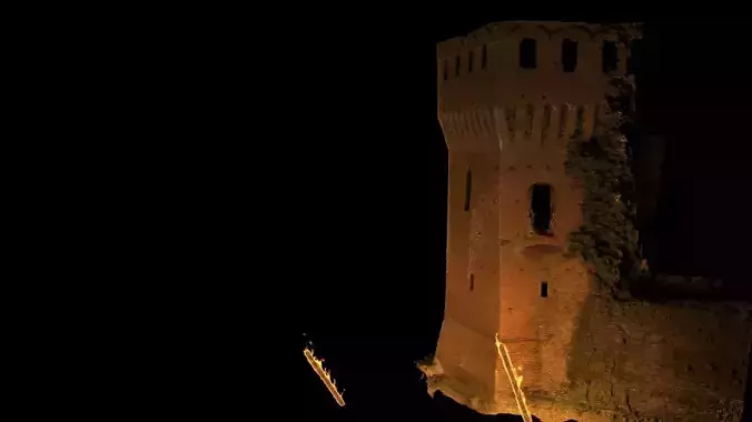 Realistic castle model with texture and material mapped high pol 3D model