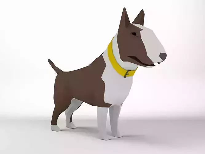 Bull terrier dog low poly