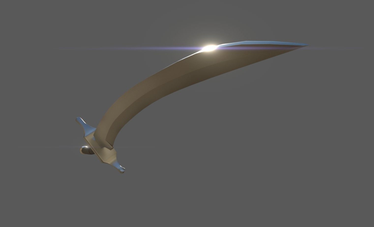 Elven satin sword Low-poly 3D model_1