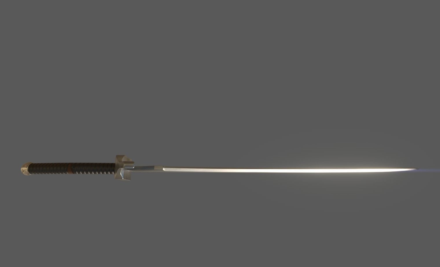 Elven satin sword Low-poly 3D model_2