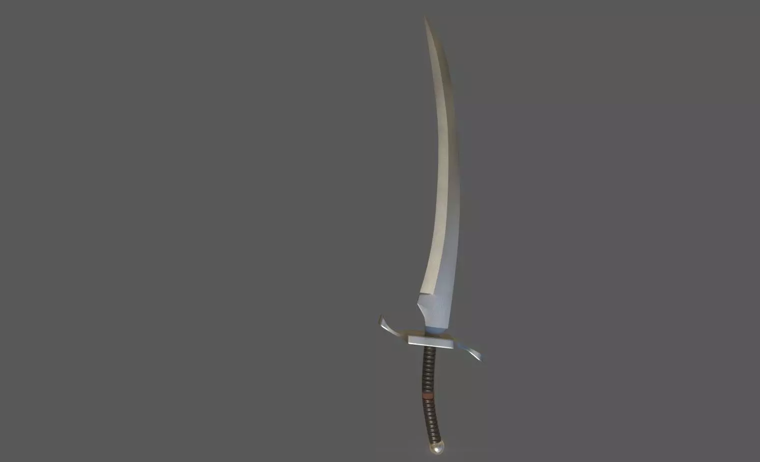 Elven satin sword Low-poly 3D model_0