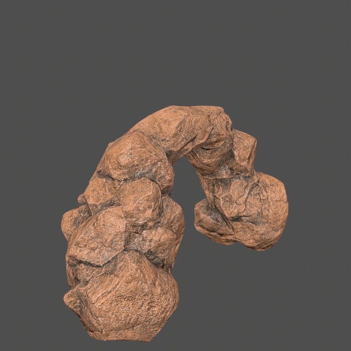 desert rock Low-poly 3D model_7