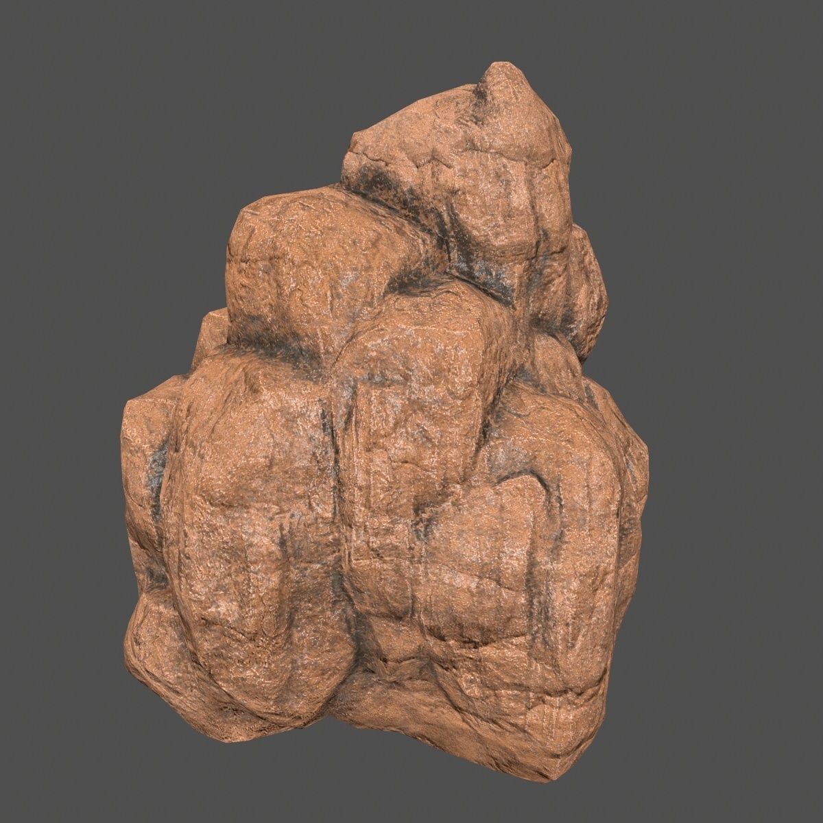desert rock Low-poly 3D model_5