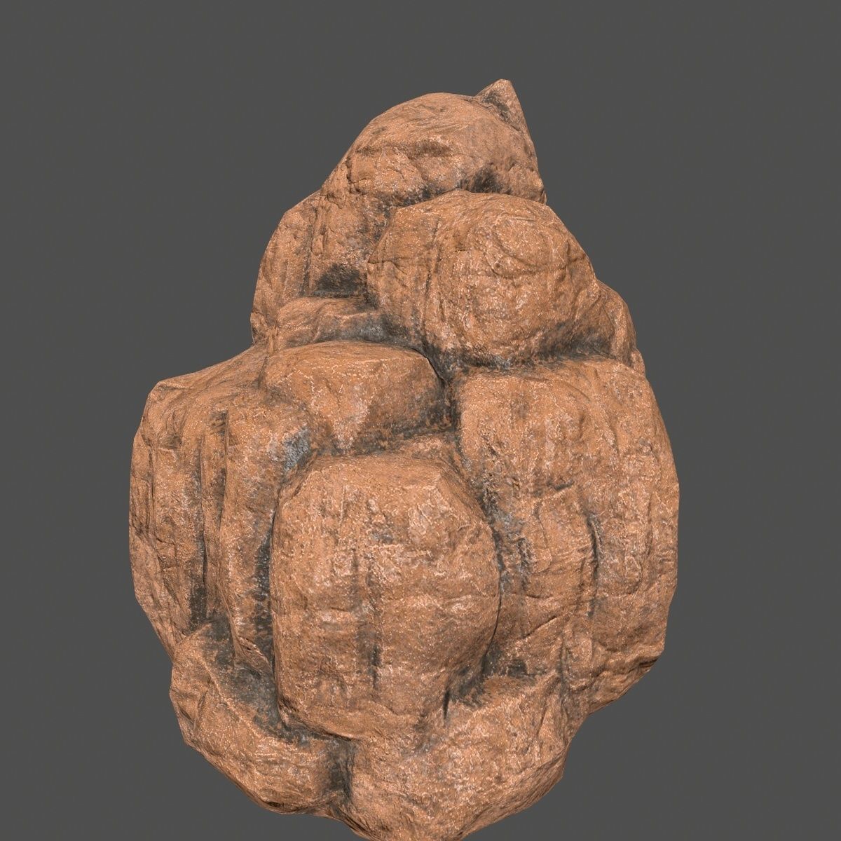 desert rock Low-poly 3D model_4