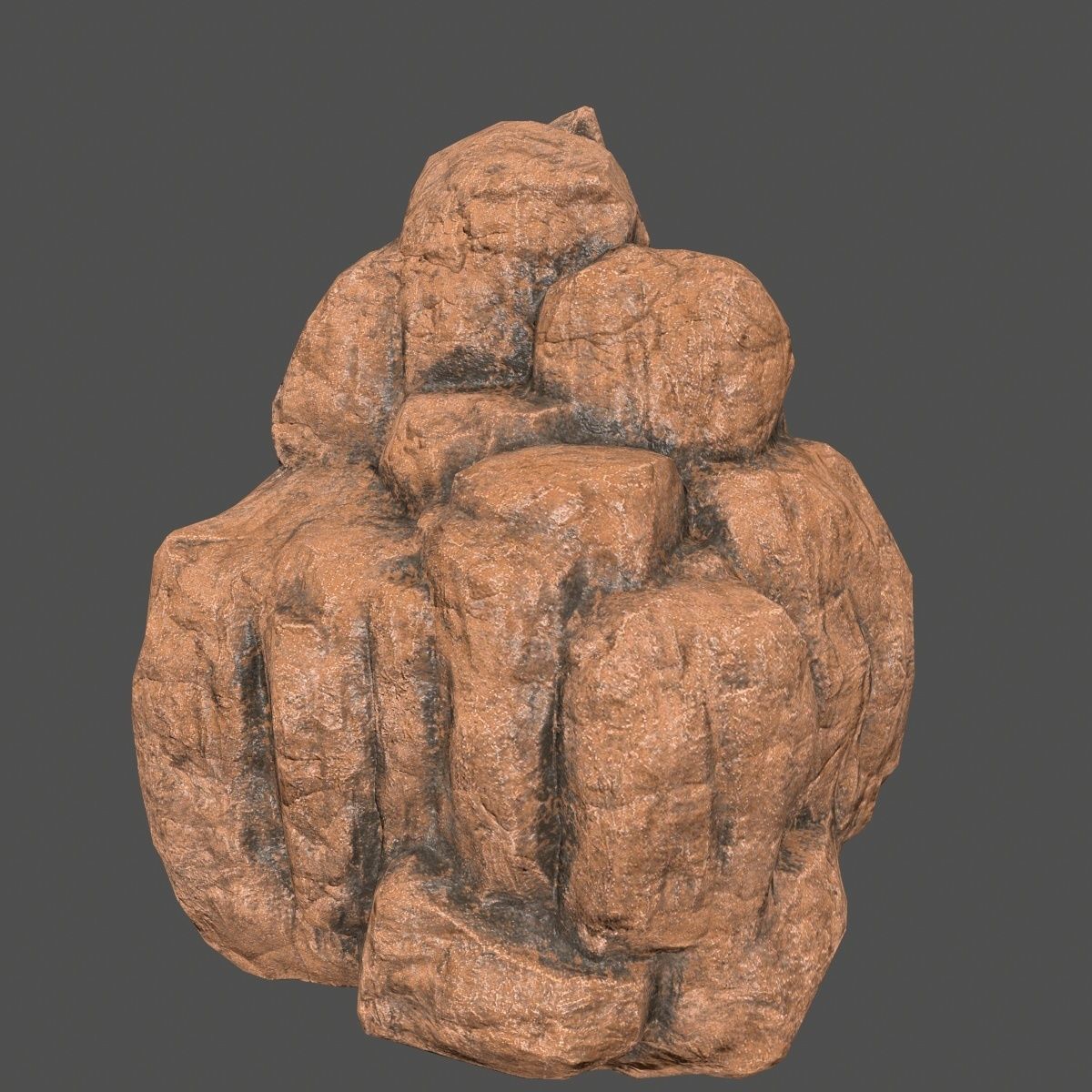 desert rock Low-poly 3D model_1