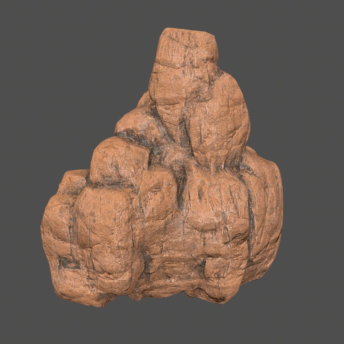desert rock Low-poly 3D model_10