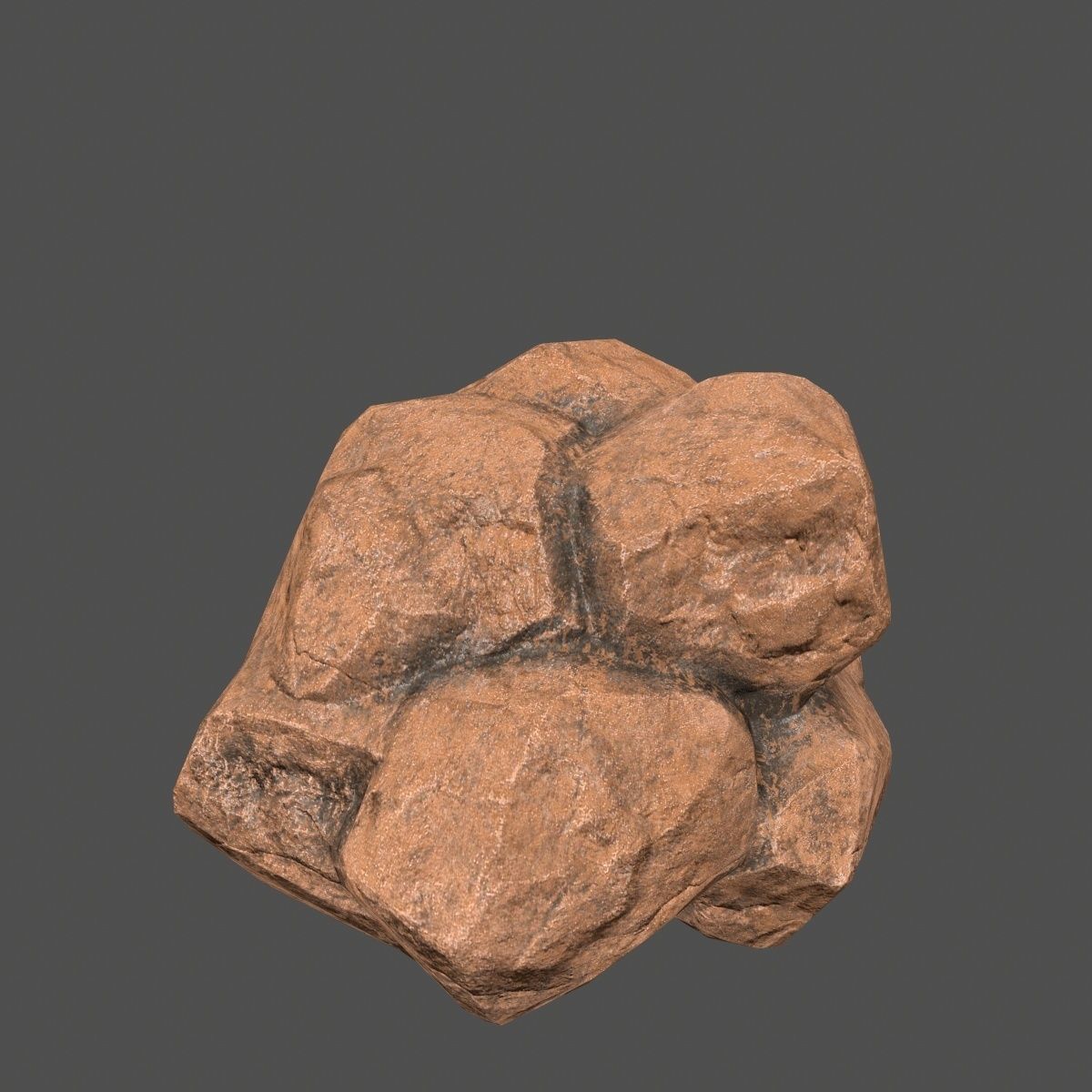 desert rock Low-poly 3D model_17