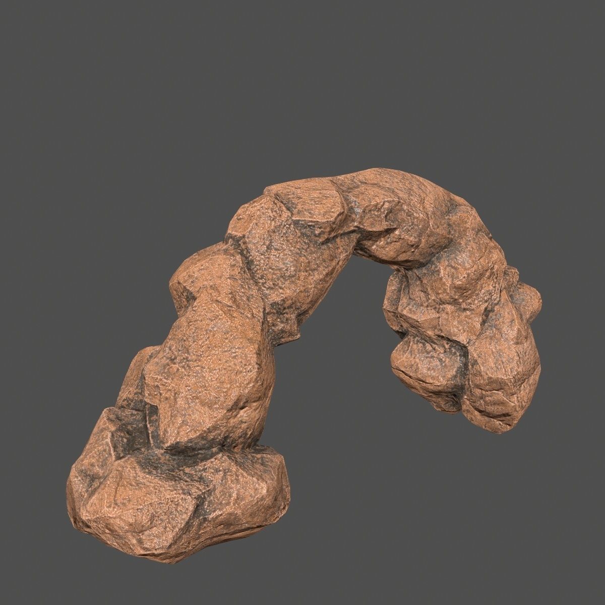 desert rock Low-poly 3D model_8