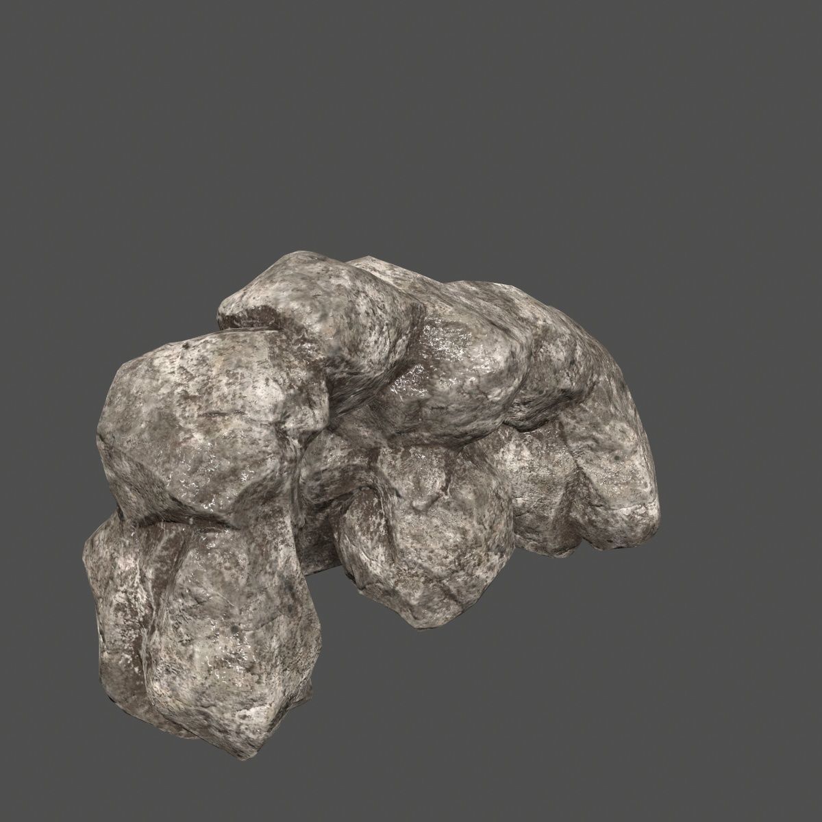 rocks set rock Low-poly 3D model_21