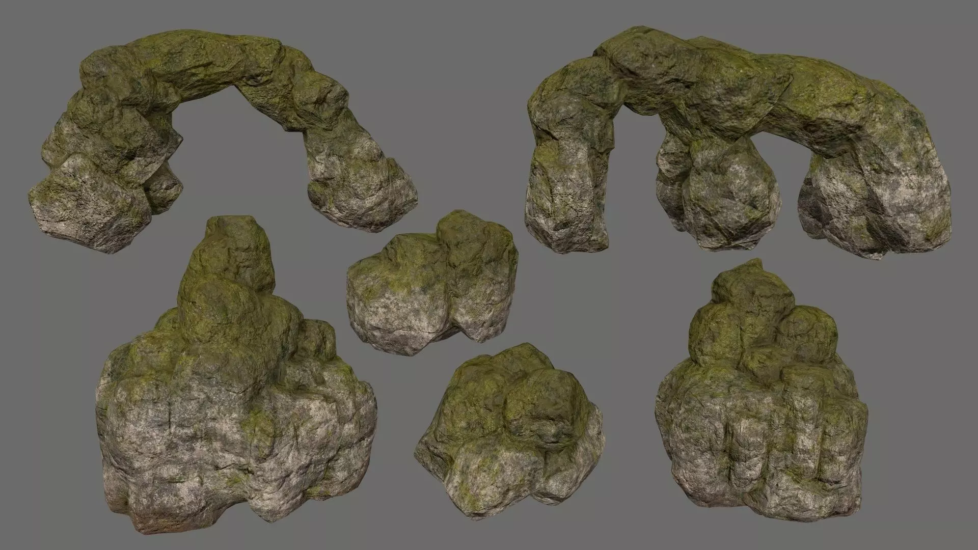rocks rock arch Low-poly 3D model_0