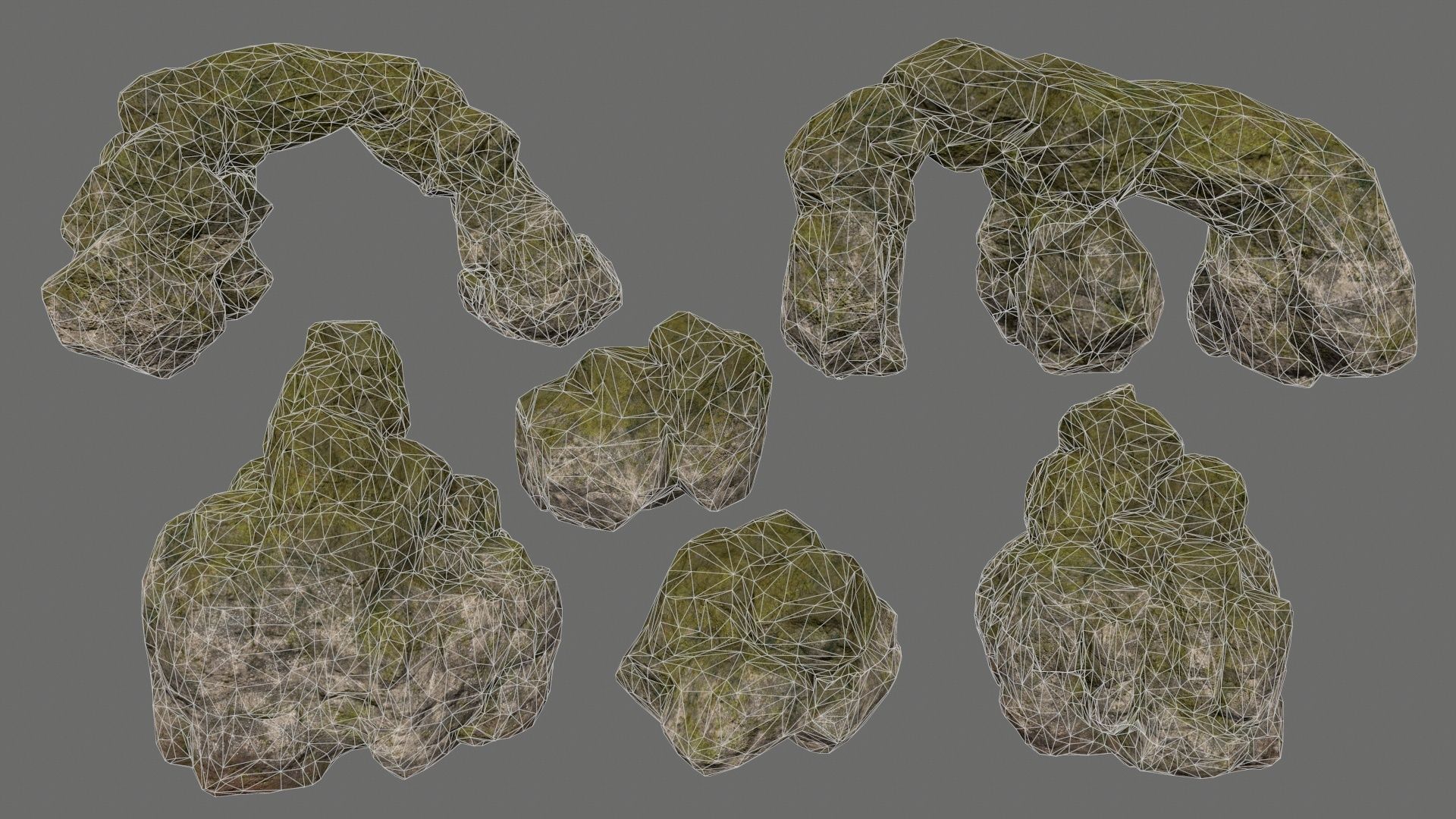 rocks rock arch Low-poly 3D model_30