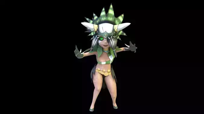 Asset - Character Shaman - Models and Animation Low-poly 3D model