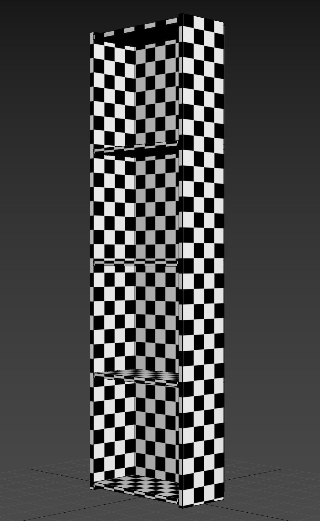 4 Shelves Library 3D model_6