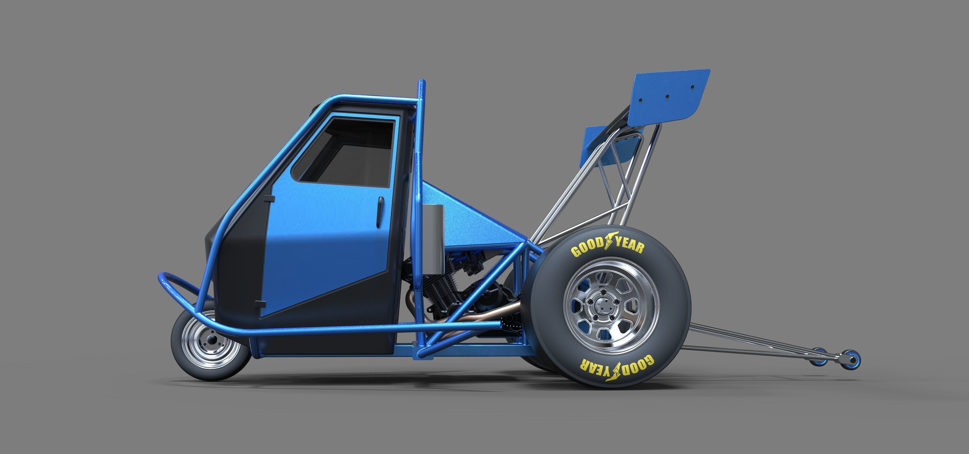 Ape car dragster 3D model_11