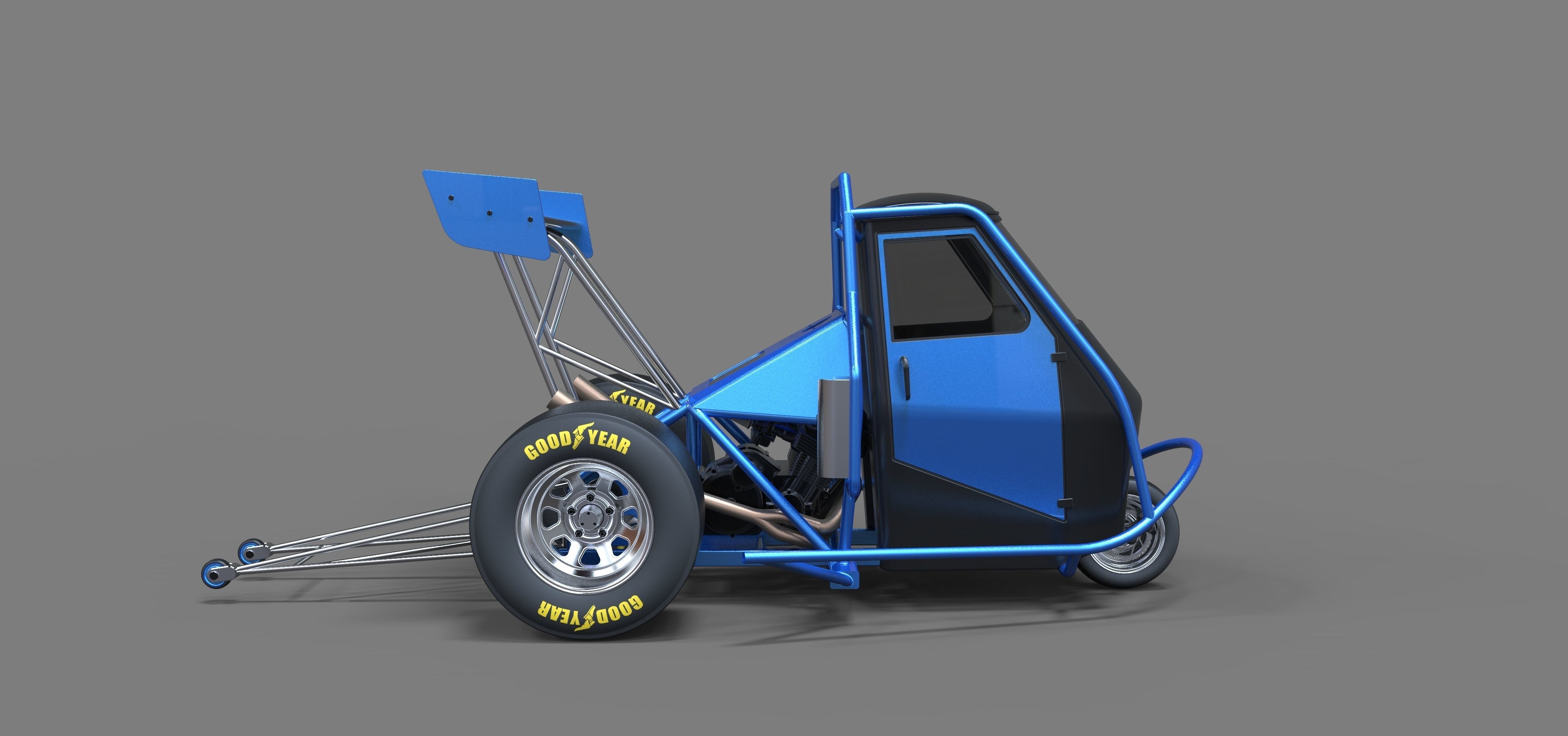 Ape car dragster 3D model_7