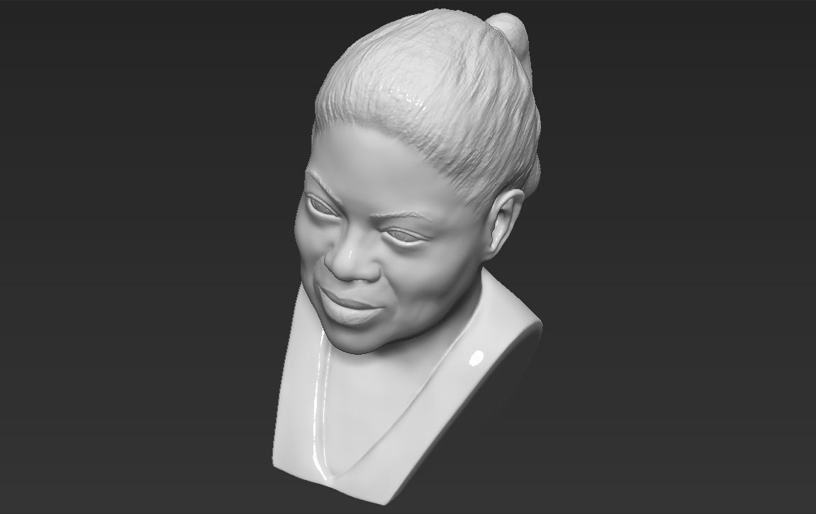 Oprah Winfrey bust 3D printing ready stl obj formats 3D print model_17