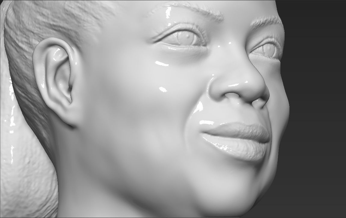 Oprah Winfrey bust 3D printing ready stl obj formats 3D print model_24