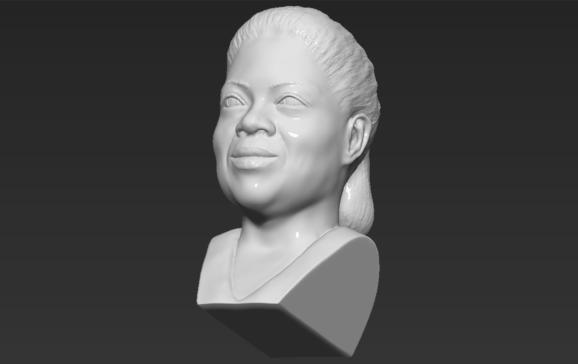 Oprah Winfrey bust 3D printing ready stl obj formats 3D print model_19