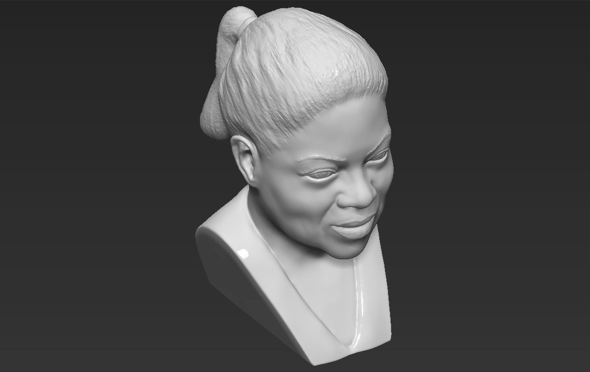 Oprah Winfrey bust 3D printing ready stl obj formats 3D print model_15