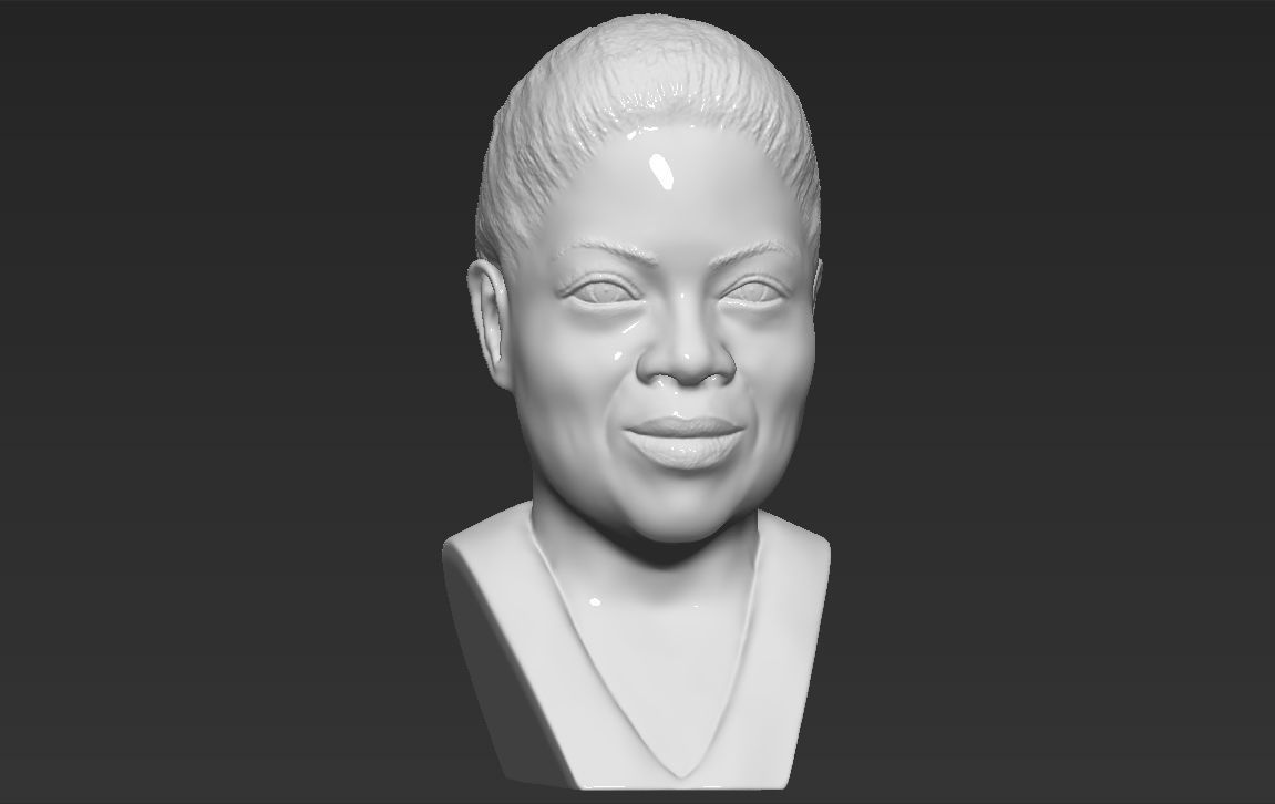 Oprah Winfrey bust 3D printing ready stl obj formats 3D print model_2